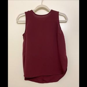 Deep Maroon Sleeveless Blouse